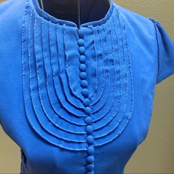 🪻 NWOT BCBG Max Azria Blue Cap Sleeve Button Front Blazer | XS - Picture 7 of 12